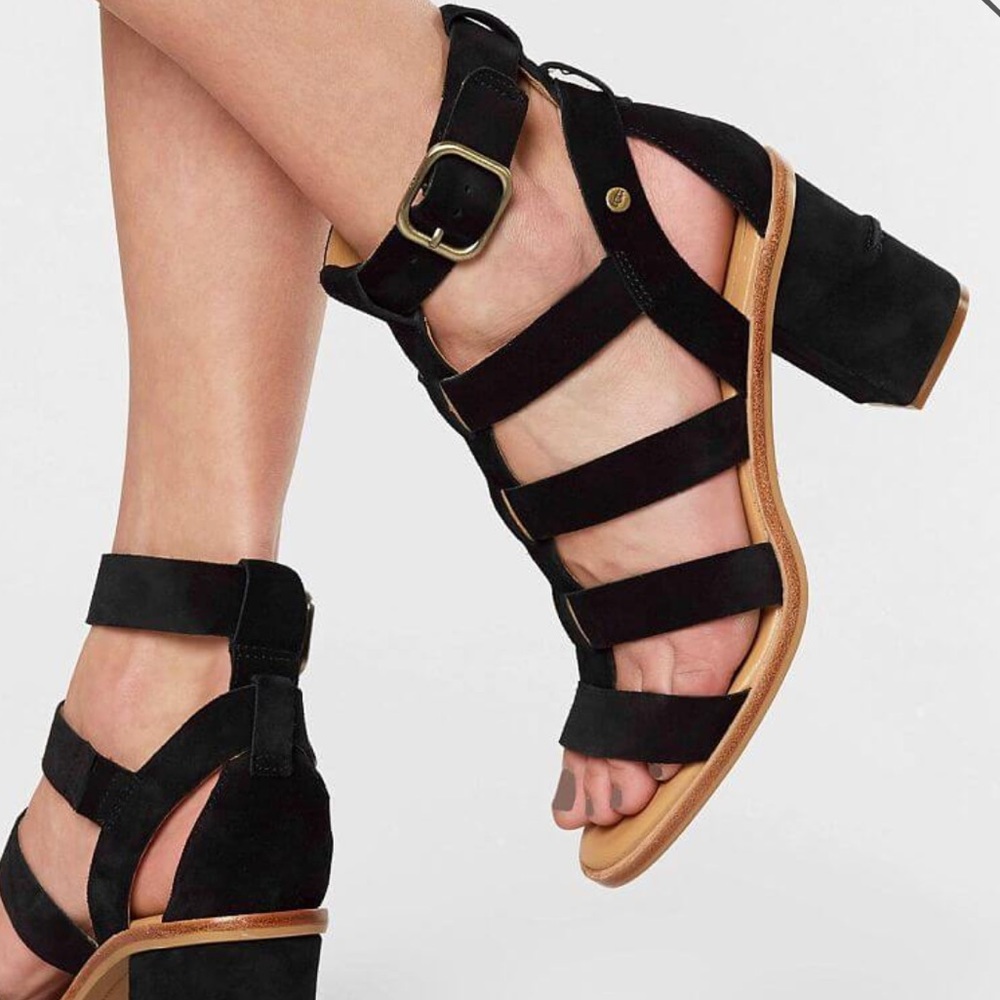 Ugg Macayla Heeled Black Sandals